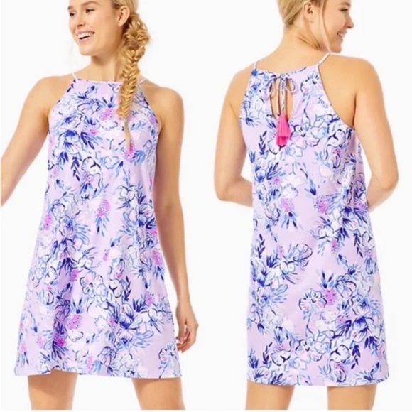 Lilly Pulitzer Margot Halter Knit Swing Dress trunks in air - Picture 2 of 5